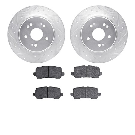 Dynamic Friction Co 7302-58029, Rotors-Drilled and Slotted-Silver with 3000 Series Ceramic Brake Pads, Zinc Coated 7302-58029